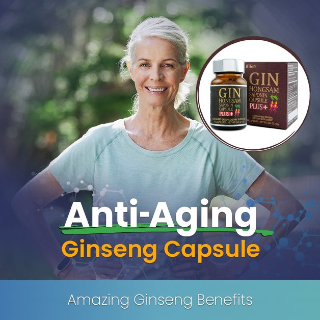 Anti Aging Supplements Red Ginseng Capsule - Anti-Aging Properties - Boost Immune | Energy | Memory | Build Stamina | Support Blood Circulation | Many Benefits for Skin for Women and Men - Korean Red Ginseng Premium Saponin Capsules